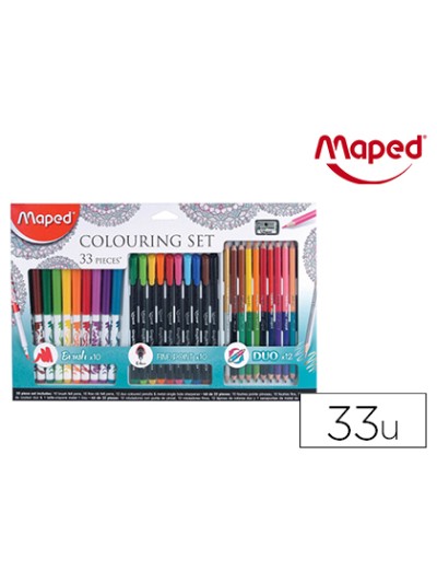 Set de dibujo maped mandalas 33 piezas colores surtidos