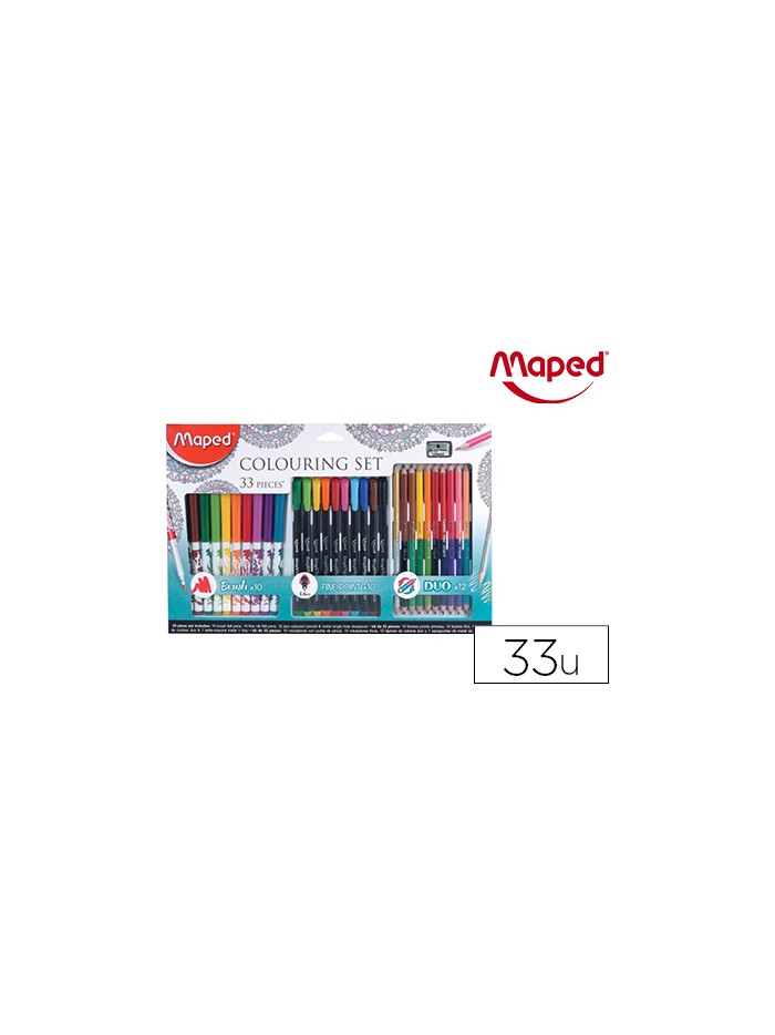 Set de dibujo maped mandalas 33 piezas colores surtidos Set de dibujo maped mandalas 33 piezas colores surtidos