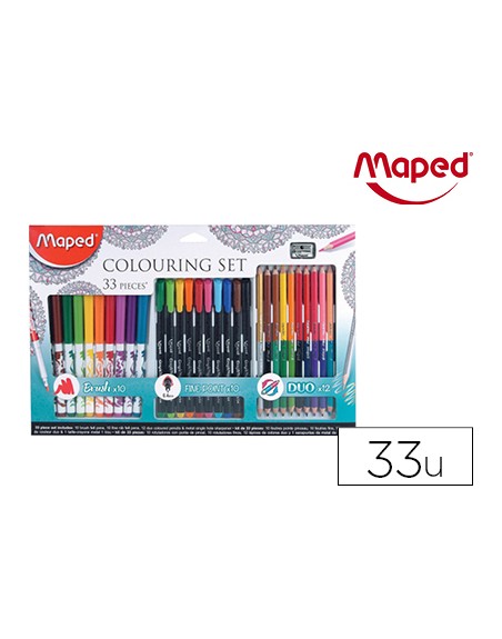 Set de dibujo maped mandalas 33 piezas colores surtidos