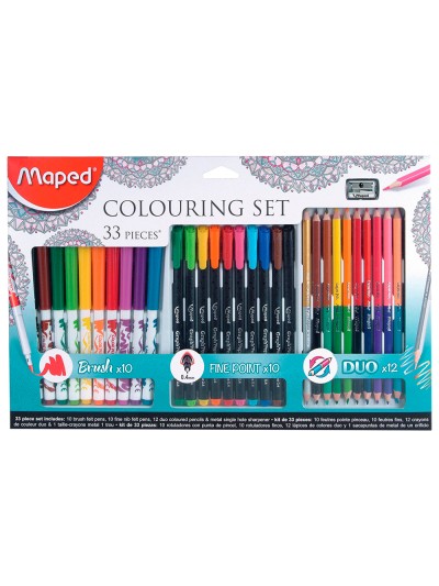 Set de dibujo maped mandalas 33 piezas colores surtidos