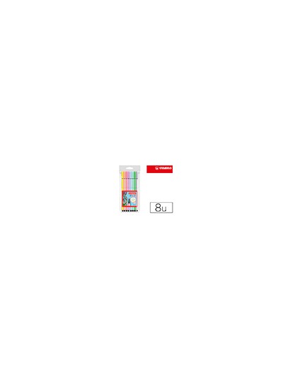 Rotulador stabilo acuarelable pen 68 estuche de 8 colores surtidos pastel