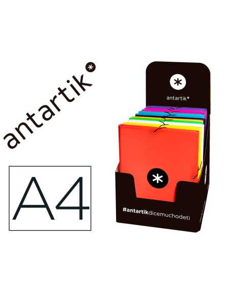 Carpeta antartik gomas a4 3 solapas carton forrado colores surtidos