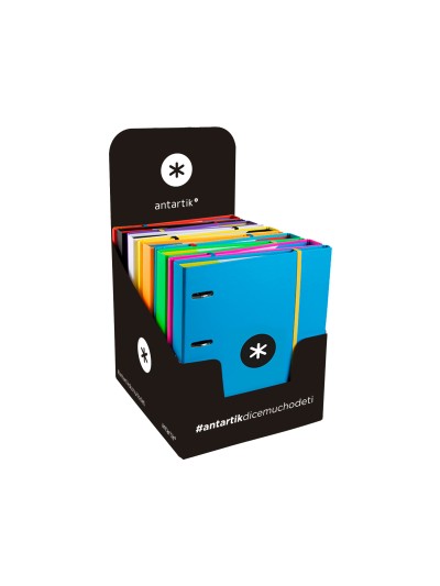 Carpeta con recambio antartik a4 cuadro 5mm forrada 4 anillas 25mm redondas colores surtidos