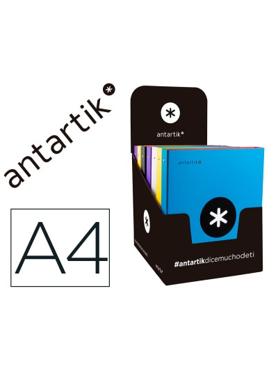 Carpeta 4 anillas 40 mm mixtas antartik a4 forrada colores surtidos