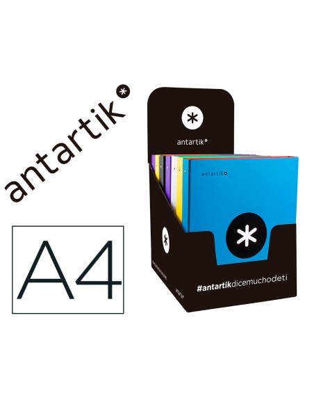 Carpeta 4 anillas 40 mm mixtas antartik a4 forrada colores surtidos