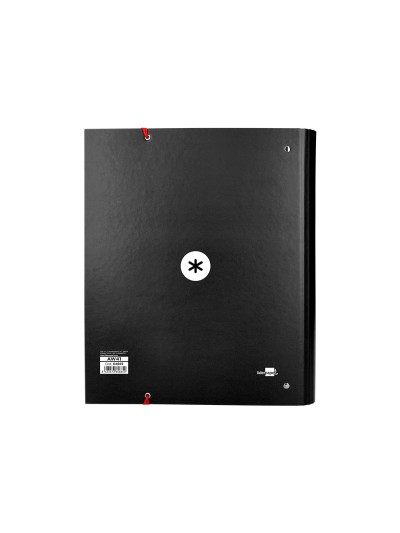 Carpeta con recambio antartik a4 cuadro 5mm forrada 4 anillas 40mm redondas con solapa color negra