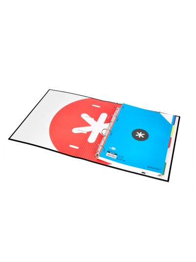 Carpeta con recambio antartik a4 cuadro 5mm forrada 4 anillas 40mm redondas con solapa color negra