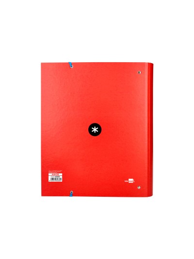 Carpeta con recambio antartik a4 cuadro 5mm forrada 4 anillas 40mm redondas con solapa color rojo