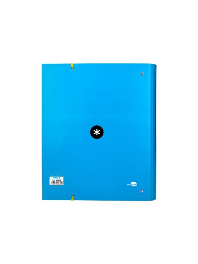 Carpeta con recambio antartik a4 cuadro 5mm forrada 4 anillas 40mm redondas con solapa color azul