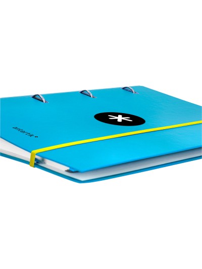Carpeta con recambio antartik a4 cuadro 5mm forrada 4 anillas 40mm redondas con solapa color azul
