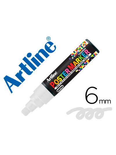 Rotulador artline poster marker epp-6-bla punta redonda 6 mm color blanco