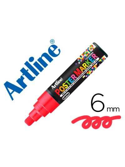 Rotulador artline poster marker epp-6-roj punta redonda 6 mm color rojo