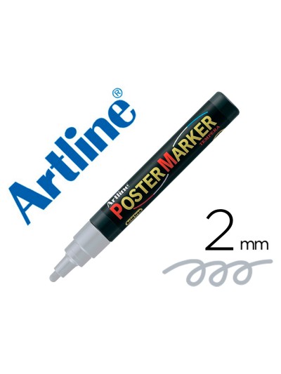 Rotulador artline poster marker epp-4-pla met punta redonda 2 mm color metalizado plata