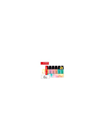 Rotulador stabilo boss pastel fluorescente 70 estuche de 6 unidades surtidas