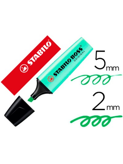 Rotulador stabilo boss pastel fluorescente 70 pizca de menta