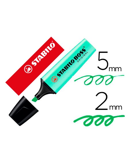 Rotulador stabilo boss pastel fluorescente 70 pizca de menta