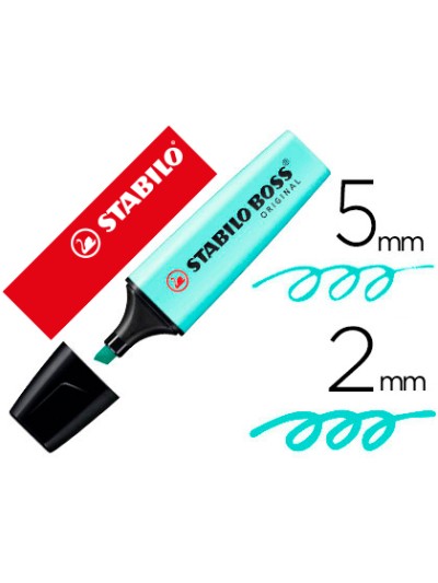 Rotulador stabilo boss pastel fluorescente 70 toque de turquesa