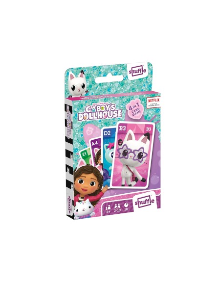 Baraja de cartas shuffle infantil gabby's dollhouse