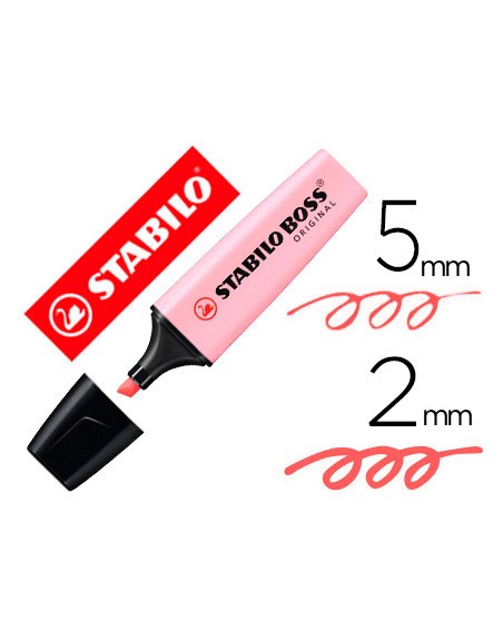 Rotulador stabilo boss pastel fluorescente 70 rubor rosa
