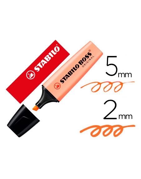 Rotulador stabilo boss pastel fluorescente 70 melocoton sedoso