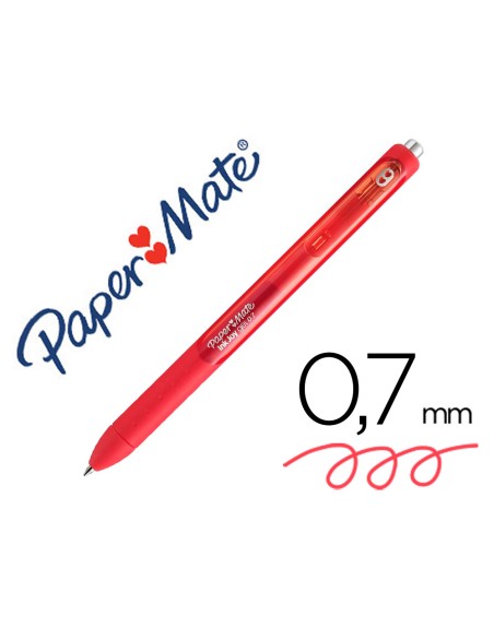 Boligrafo paper mate inkjoy retractil gel pen trazo 0,7 mm rojo