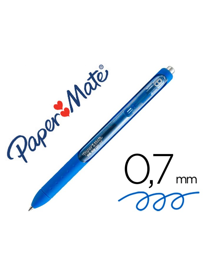 Boligrafo paper mate inkjoy retractil gel pen 0,7mm azul punta de bola trazo 0.35mm Boligrafo paper mate inkjoy retractil gel pen 0,7mm azul punta de bola trazo 0.35mm