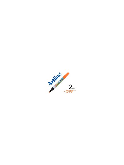 Rotulador artline glass marker especial cristal borrable en seco o humedo color naranja fluor