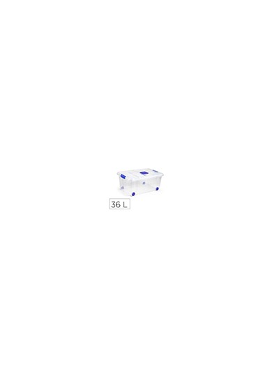 Contenedor plastico plasticforte n 3 transparente con tapa capacidad 36 l