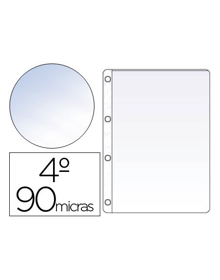 Funda saro pvc cuarto cuatro taladros 90 mc cristal caja de 100 unidades