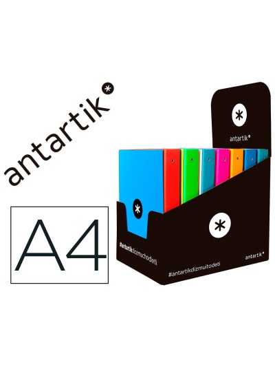 Carpeta antartik a4 forrada 4 anillas 25 mm redondas colores surtidos