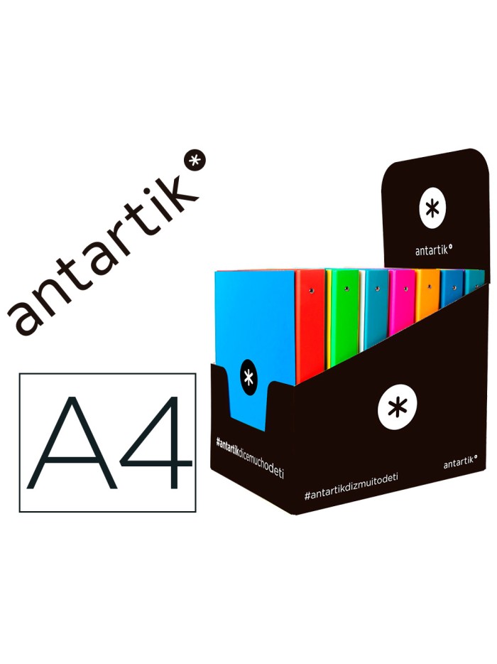 Carpeta antartik a4 forrada 4 anillas 25 mm redondas colores surtidos Carpeta antartik a4 forrada 4 anillas 25 mm redondas colores surtidos