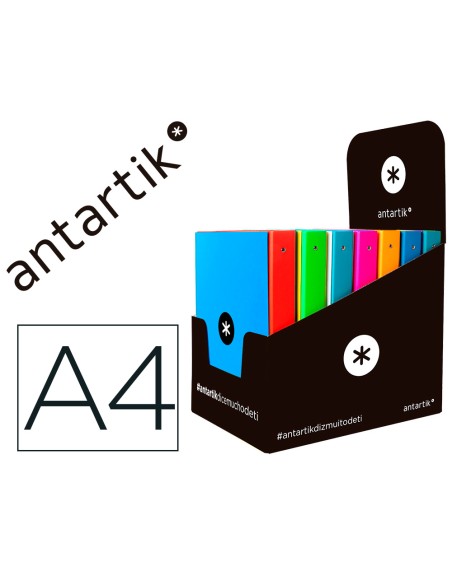 Carpeta antartik a4 forrada 4 anillas 25 mm redondas colores surtidos