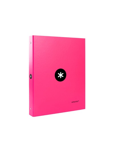 Carpeta antartik a4 forrada 4 anillas 25 mm redondas color rosa