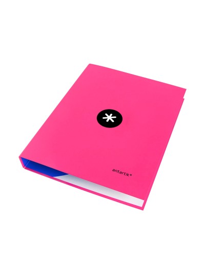Carpeta antartik a4 forrada 4 anillas 25 mm redondas color rosa
