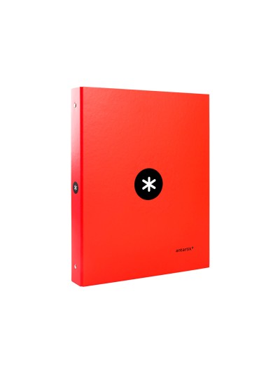 Carpeta antartik a4 forrada 4 anillas 25 mm redondas color rojo