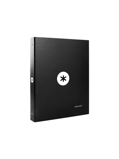 Carpeta antartik a4 forrada 4 anillas 25 mm redondas color negro