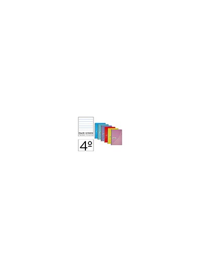 Cuaderno espiral papercop cuarto tapa plastico 80h 90 gr rayado horizontal con margen colores surtidos