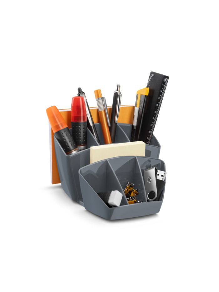 Organizador de sobremesa cep mineral plastico color gris 145x160x95 mm Organizador de sobremesa cep mineral plastico color gris 145x160x95 mm