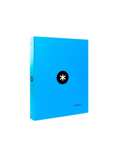 Carpeta antartik a4 forrada 4 anillas 25 mm redondas color azul