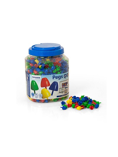 Juego miniland pegs bote de 1300 piezas de 15 mm
