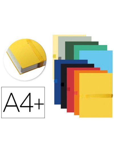 Carpeta de proyecto exacompta din a4 lomo hasta 130 mm extensible con tira de velcro colores surtidos