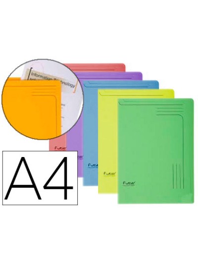 Carpeta dossier uñero cartulina exacompta din a4 290 gr paquete de 5 unidades colores surtidos
