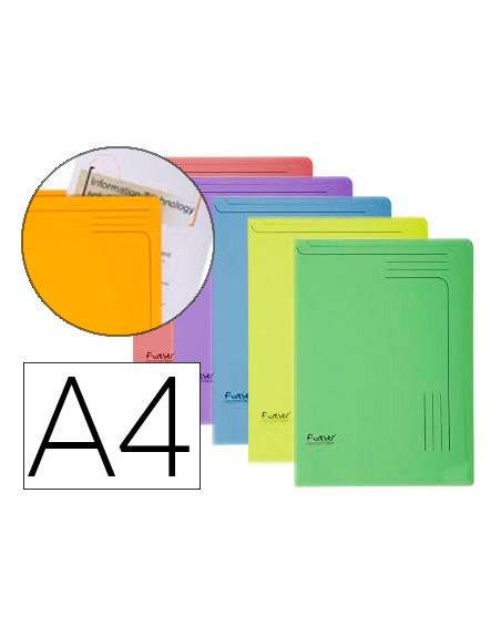 Carpeta dossier uñero cartulina exacompta din a4 290 gr paquete de 5 unidades colores surtidos