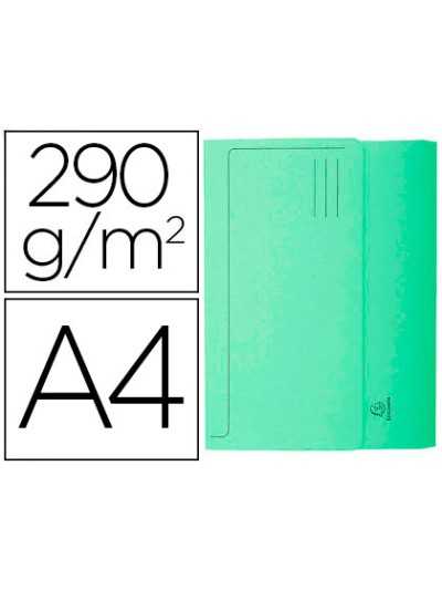 Subcarpeta cartulina con bolsa exacompta din a4 verde 290 gr