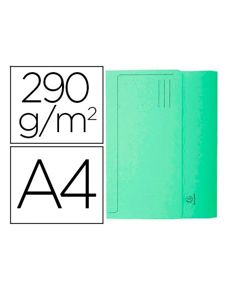 Subcarpeta cartulina con bolsa exacompta din a4 verde 290 gr