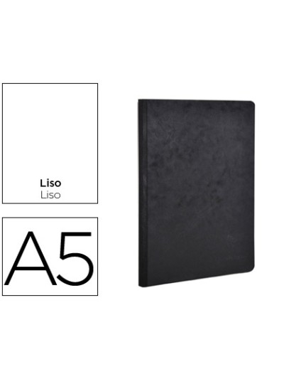 Libreta age-bag tapa cartulina lomo cosido liso 96 hojas color negro 148x210 mm