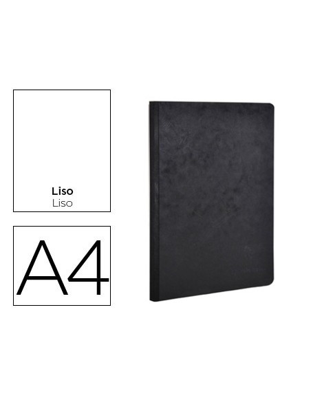 Libreta age-bag tapa cartulina lomo cosido liso 96 hojas color negro 210x297 mm