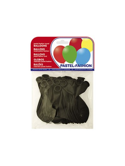Globo 100% latex biodegradable pastel negro bolsa de 20 unidades