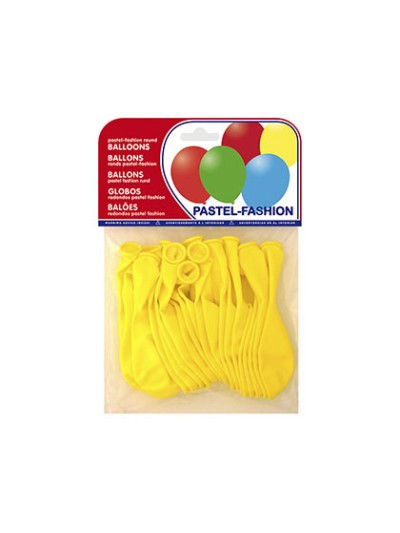 Globo 100% latex biodegradable pastel amarillo bolsa de 20 unidades