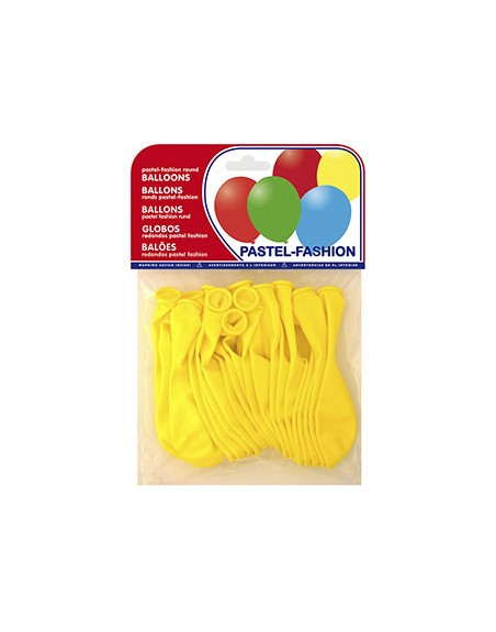Globo 100% latex biodegradable pastel amarillo bolsa de 20 unidades